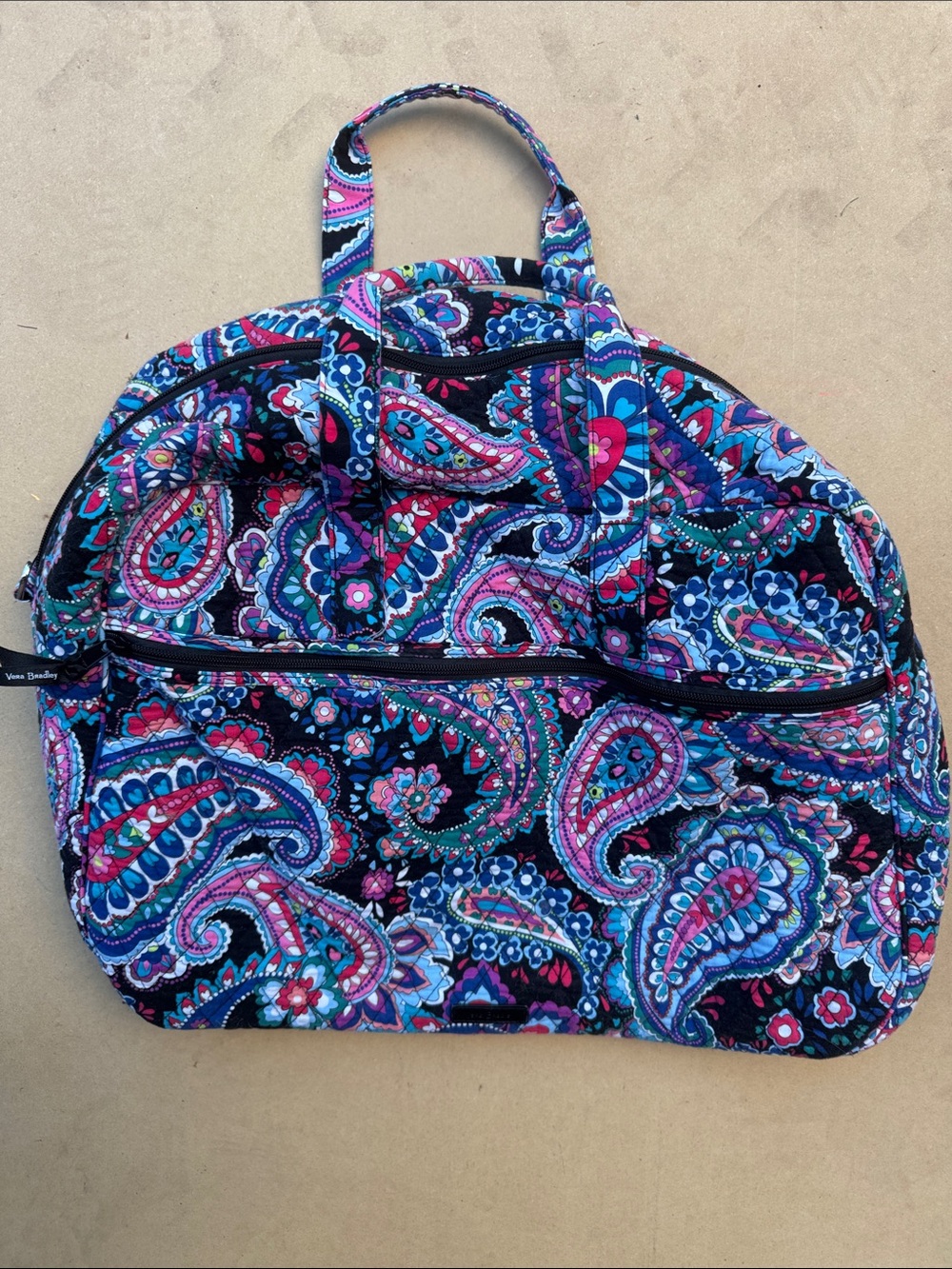 Vera Bradley Quilted Paisley Travel Bag – Navy, Pink, Blue